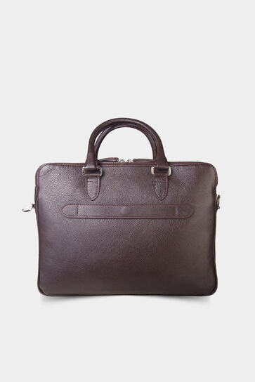 Guard 3-Compartment Brown Leather Briefcase - Thumbnail