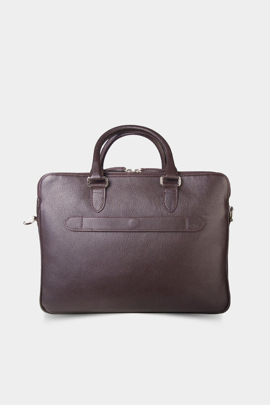 Guard 3-Compartment Brown Leather Briefcase