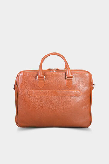 Guard 3 Compartment Tan Leather Briefcase - Thumbnail