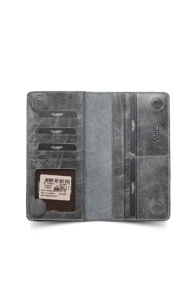 Guard - Guard Leather Men/Women Portfolio Wallet with Phone Entry - Gray Crayz (1)