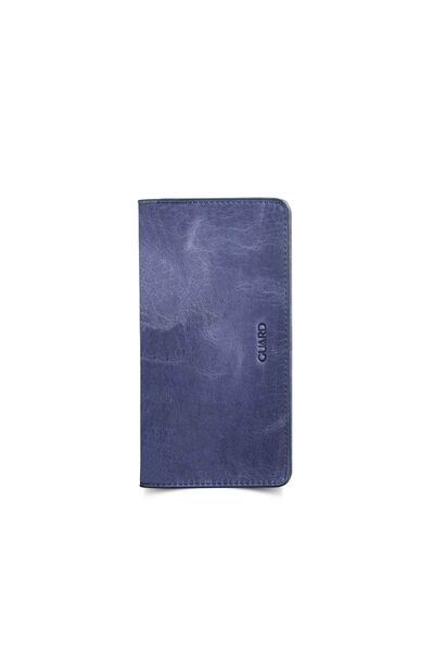 Guard Leather Men/Women Portfolio Wallet with Phone Entry - Antique Navy Blue - Thumbnail