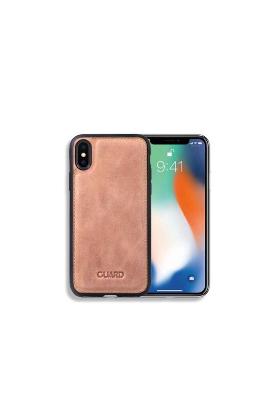 Guard Antik Deri Kahverengi iPhone X / XS Kılıfı