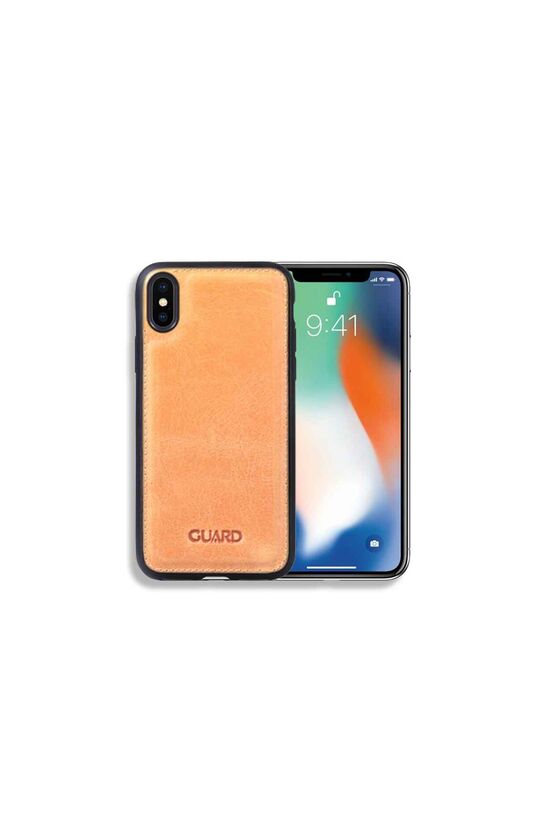 Guard Antik Deri Sarı iPhone X / XS Kılıfı