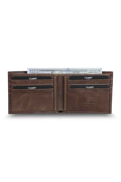 Guard Antique Brown Classic Leather Men's Wallet - Thumbnail
