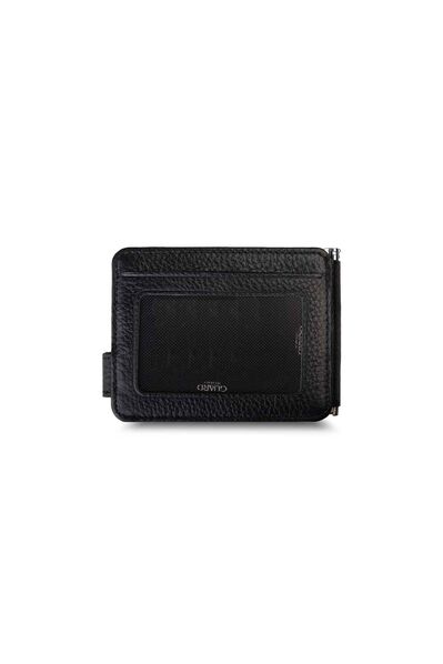 Guard Matte Black Clip-on Leather Card Holder - Thumbnail