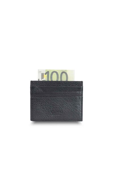 Guard Black Glossy Leather Card Holder - Thumbnail