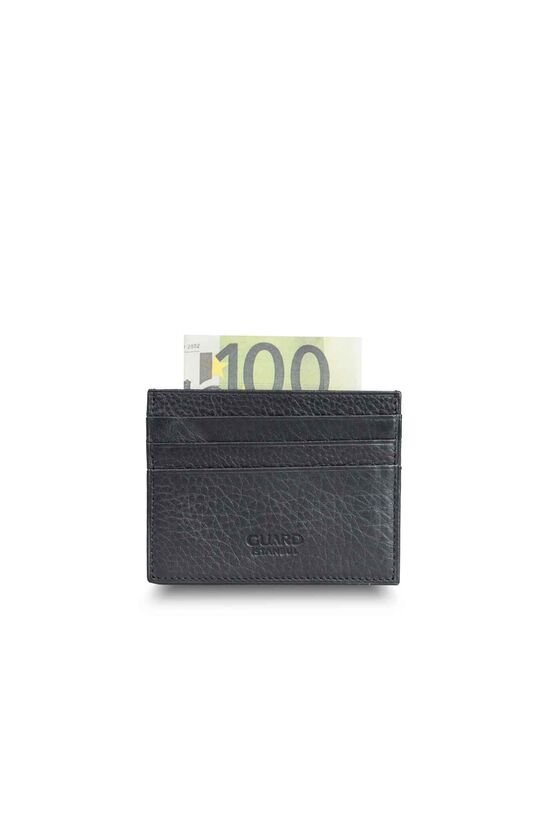 Guard Black Glossy Leather Card Holder