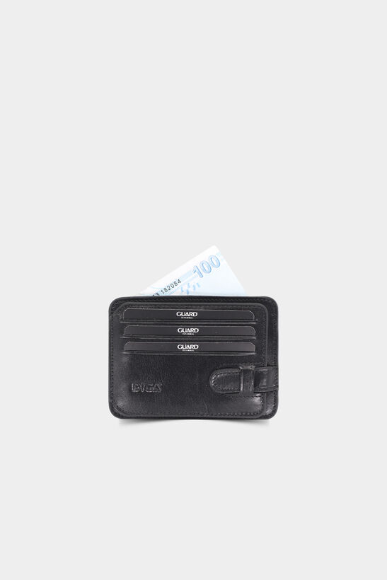 Diga Black Horizontal Leather Card Holder / Business Card Holder