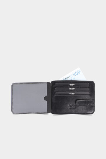 Diga Black Horizontal Leather Card Holder / Business Card Holder - Thumbnail