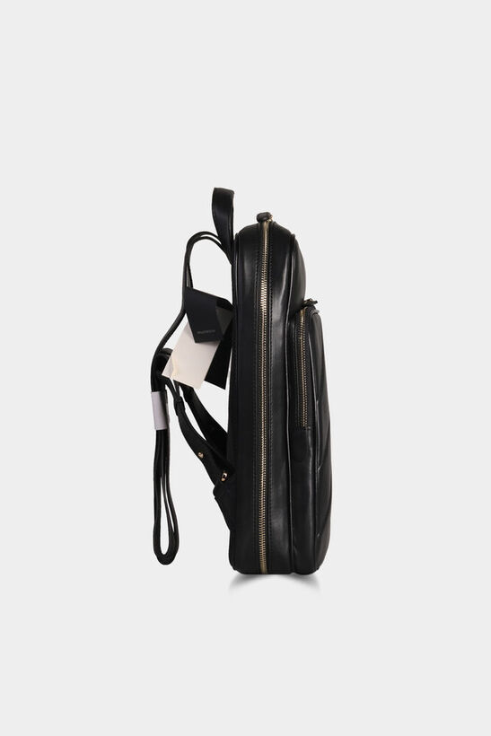 Guard Black Horizontal Stitched Leather Backpack