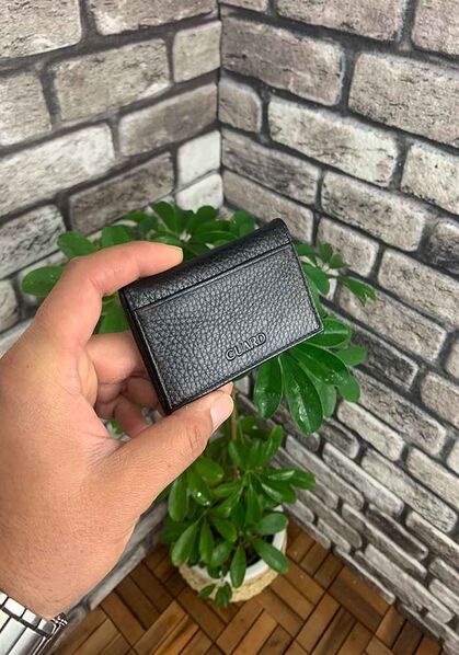 Guard Black Leather Card Holder - Thumbnail