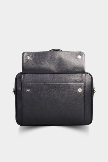 Guard Black Leather Briefcase and Laptop Bag - Thumbnail
