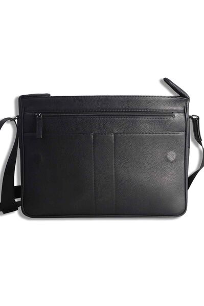 Guard - Guard Large Size Black Leather Shoulder Strap Bag (1)