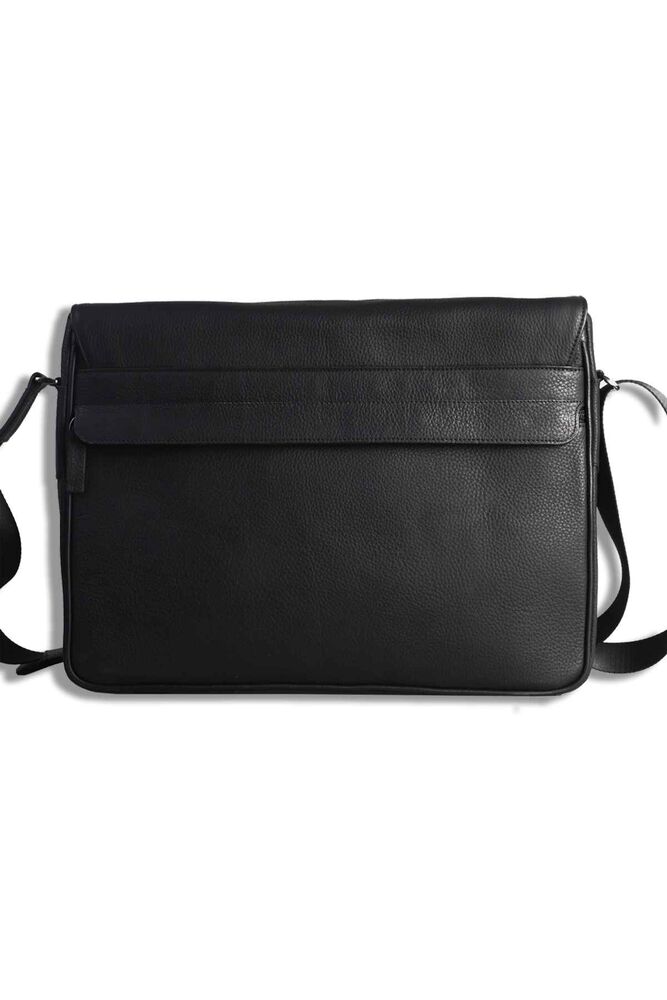 Black Leather Messenger Bag Large