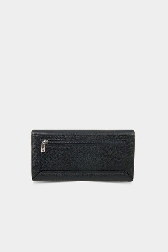 Guard Black Leather Zippered Women's Wallet