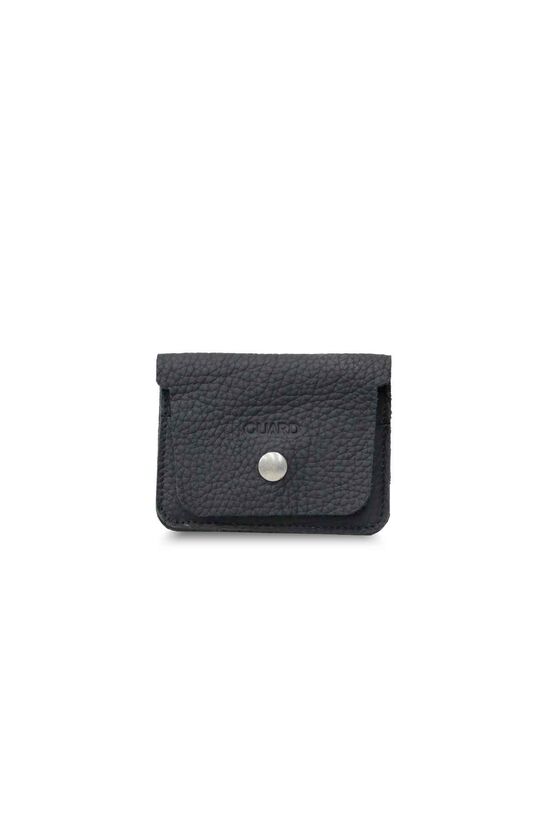 Guard Black Mini Leather Card Holder with Banknote Compartment