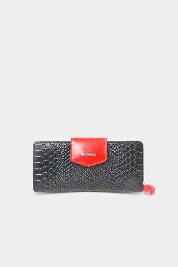 Guard Black Red Croco Print Hand Portfolio with Zipper - Thumbnail