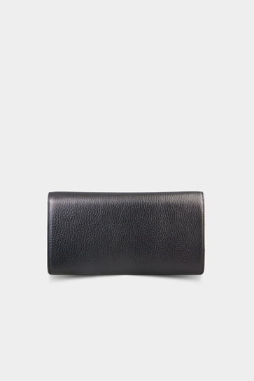 Guard Black Zippered Leather Women's Wallet - Thumbnail
