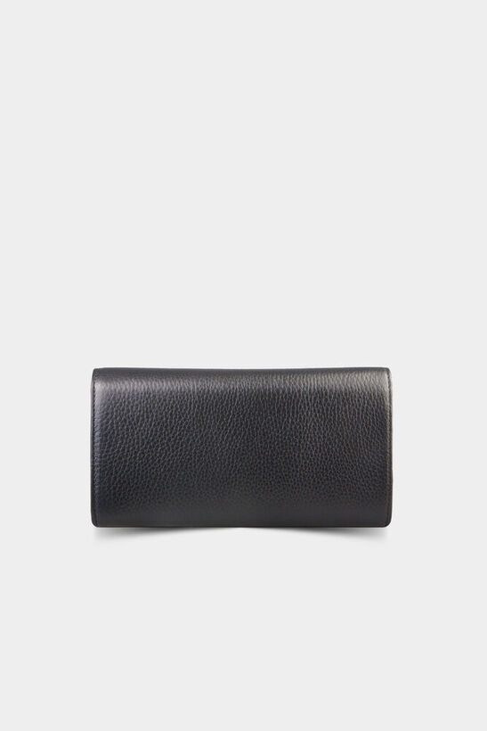 Guard Black Zippered Leather Women's Wallet