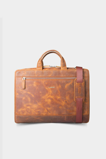 Guard Crazy Tan Leather Special Production Laptop and Briefcase - Thumbnail