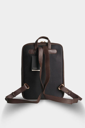 Guard Brown Horizontal Stitched Leather Backpack - Thumbnail
