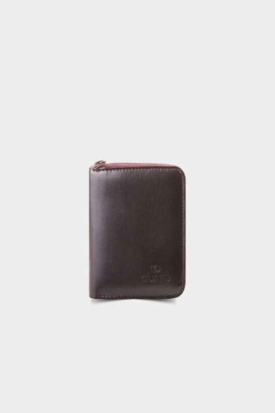 Guard Brown Zippered Leather Card Holder