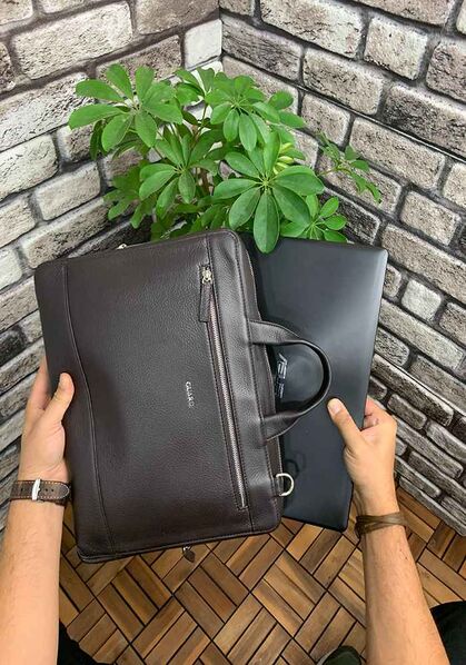 Guard Brown Leather Special Edition Laptop and Briefcase - Thumbnail