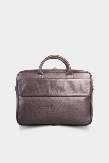 Guard Brown Leather Briefcase - Thumbnail