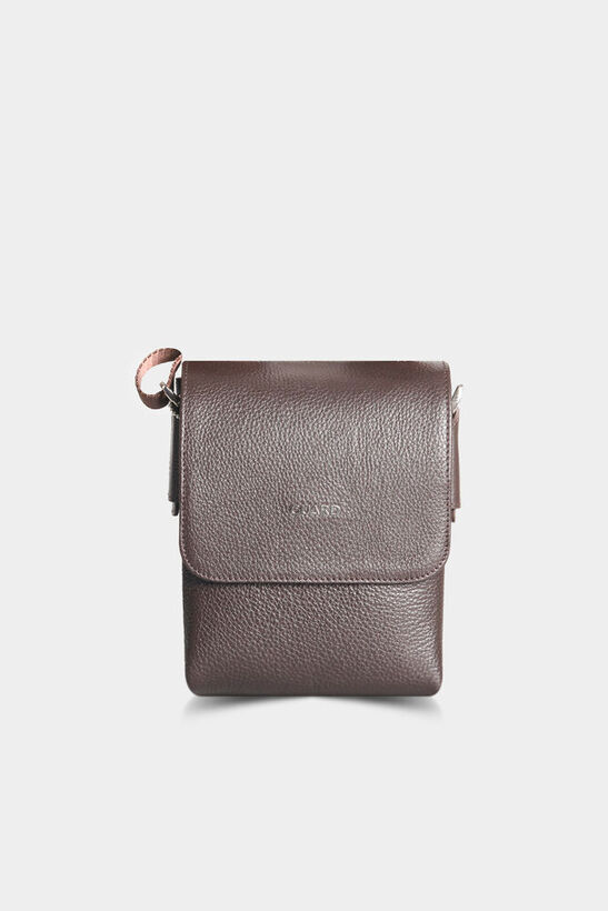 Guard Brown Leather Multi Compartment Shoulder Bag