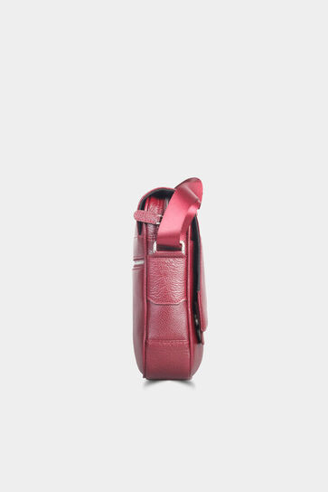 Guard Claret Red Leather Shoulder Bag - Thumbnail