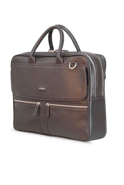 Guard - Guard Matte Brown Mega Size Laptop Entry Genuine Leather Briefcase (1)