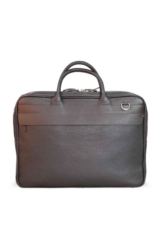 Guard Matte Brown Mega Size Laptop Entry Genuine Leather Briefcase