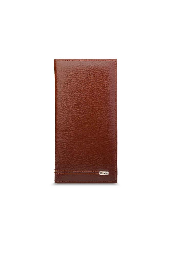 Unisex Brown Portfolio Wallet Without Zipper