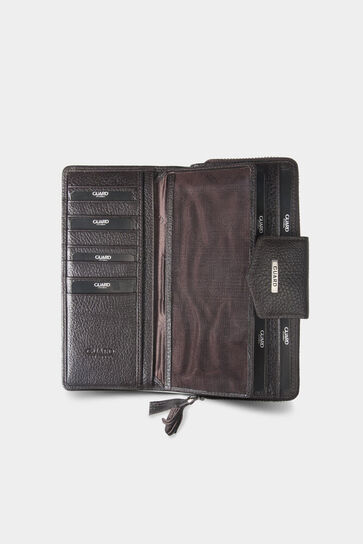 Guard Brown Zipper and Leather Hand Portfolio - Thumbnail