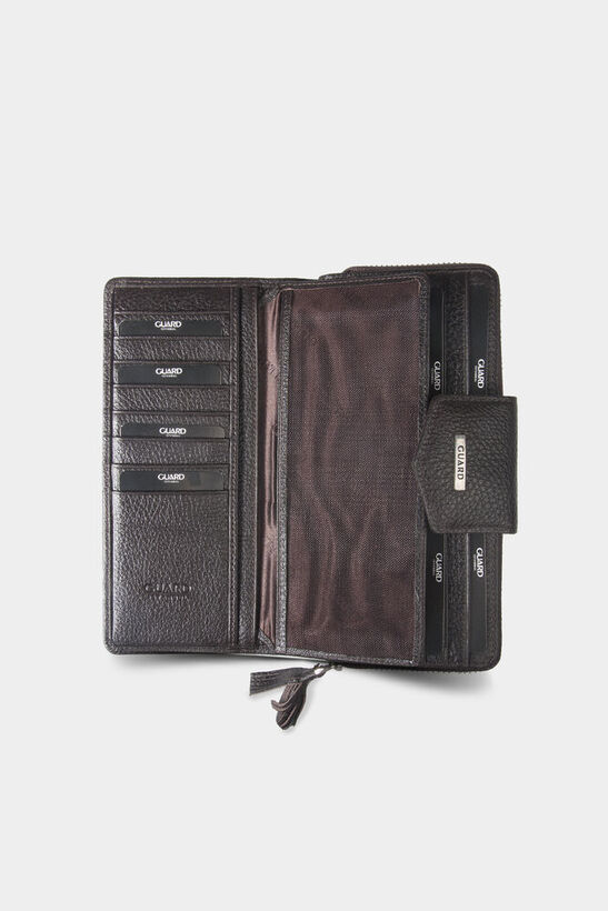 Guard Brown Zipper and Leather Hand Portfolio
