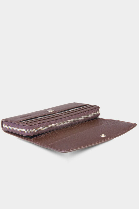 Guard Brown Zippered Leather Women's Wallet