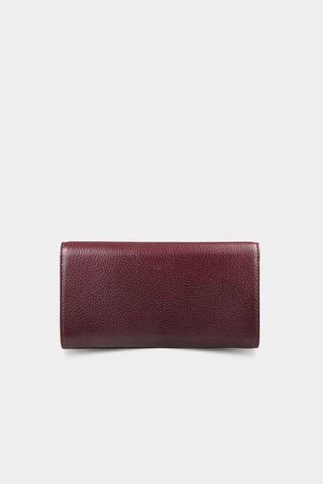 Guard Claret Red Zippered Leather Women's Wallet - Thumbnail
