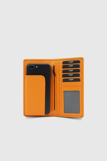 Guard Chelsea Orange Leather Hand Portfolio With Phone Compartment - Thumbnail
