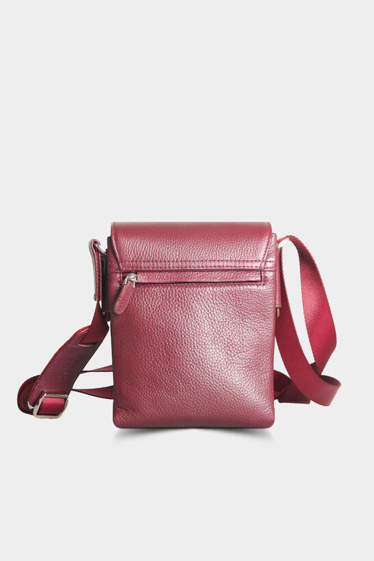 Guard Claret Red Leather Multi Compartment Shoulder Bag