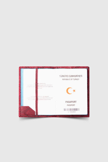 Guard Claret Red Python Print Passport Cover - Thumbnail