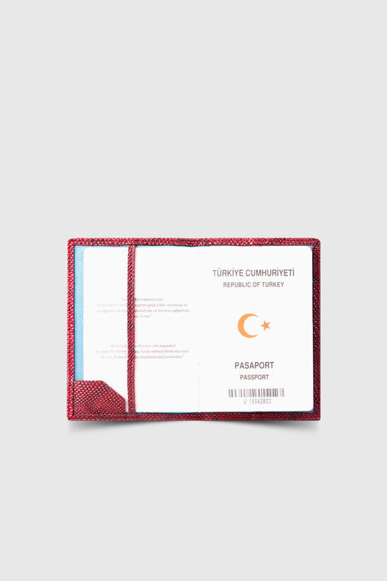 Guard Claret Red Python Print Passport Cover