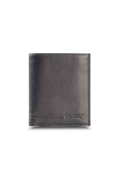 Guard Black Leather Men's Wallet with Coin Entry - Thumbnail