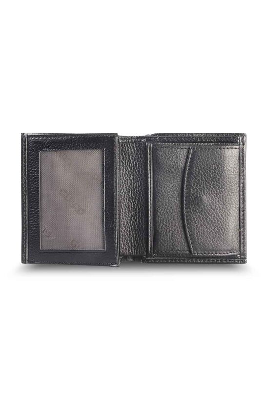 Guard Black Leather Men's Wallet with Coin Entry