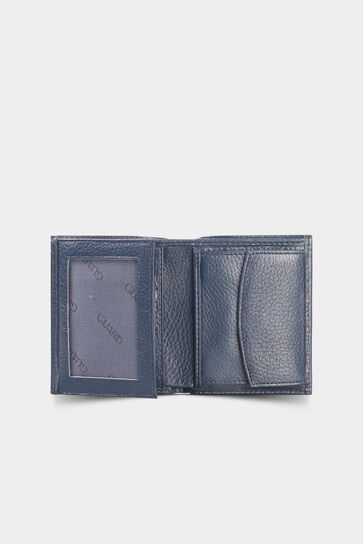 Guard Navy Blue Leather Men's Wallet with Coin Entry - Thumbnail