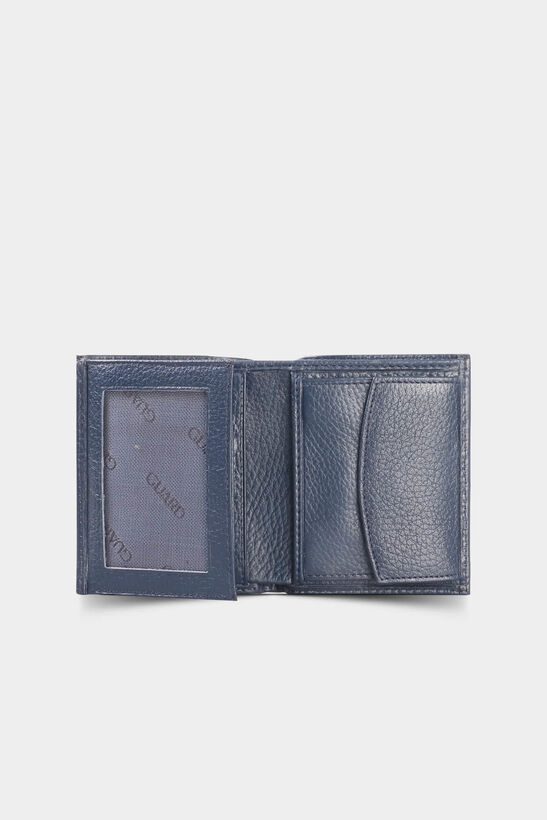 Guard Navy Blue Leather Men's Wallet with Coin Entry