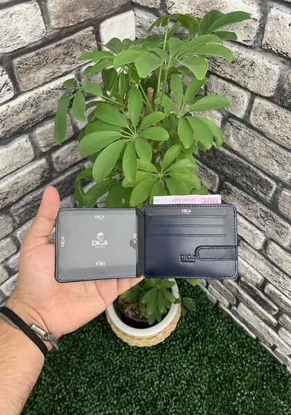 Diga - Diga Navy Blue Horizontal Leather Card Holder / Business Card Holder (1)