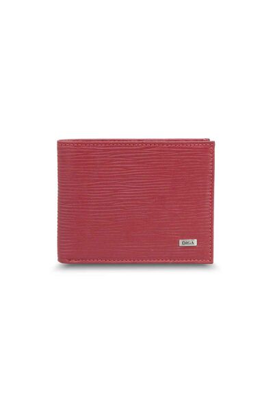 Diga Red Road Print Classic Leather Men's Wallet - Thumbnail