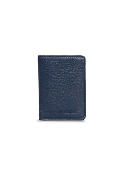 Guard Extra Slim Navy Blue Genuine Leather Men's Wallet - Thumbnail