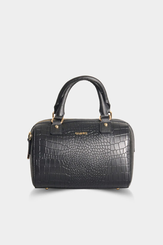 Guard Black Python Print Leather Women's Bag