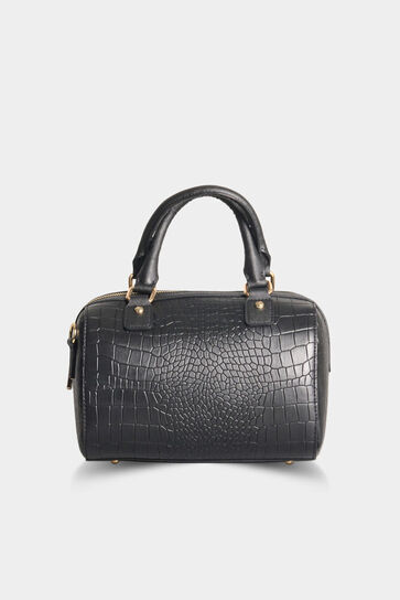Guard Black Python Print Leather Women's Bag - Thumbnail